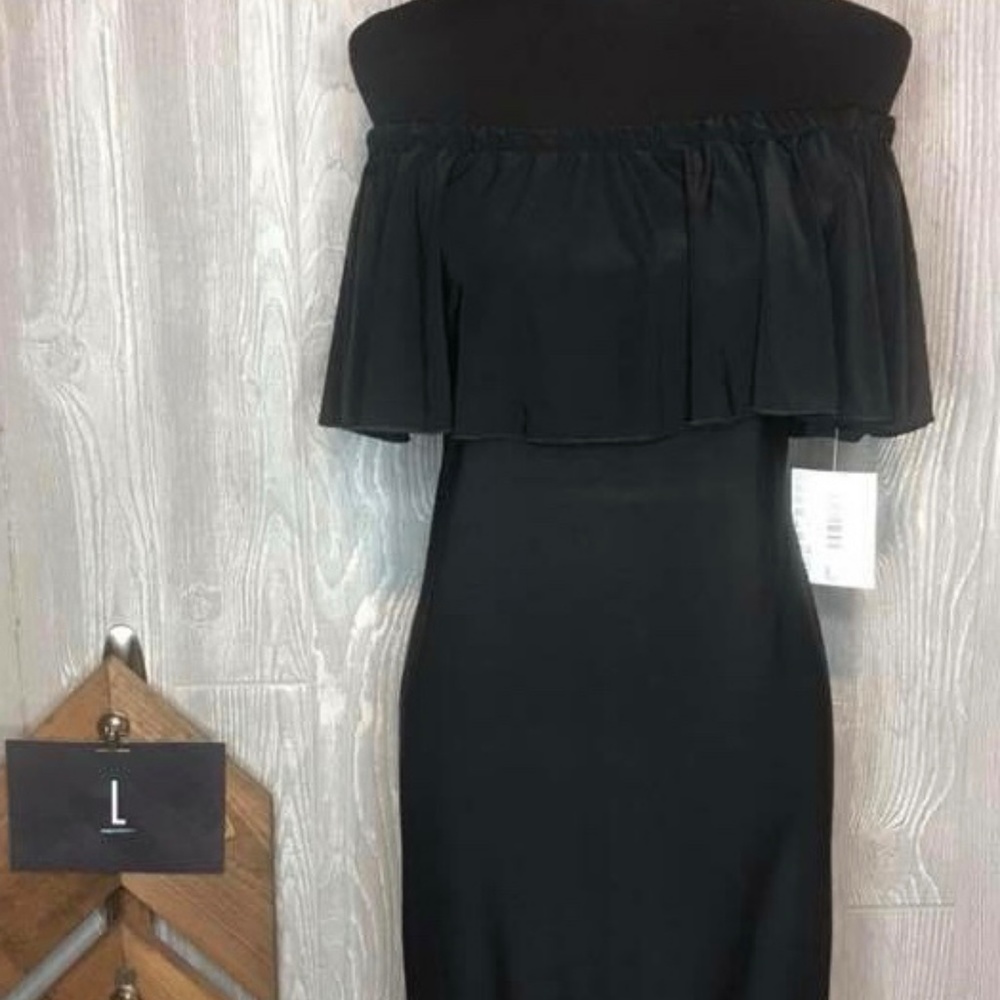 LuLaRoe Large CiCi dress! Solid Black!!!!